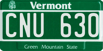 VT license plate CNU630