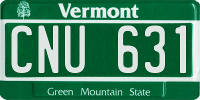 VT license plate CNU631