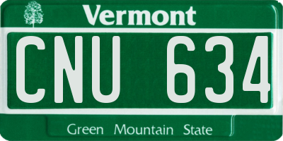 VT license plate CNU634