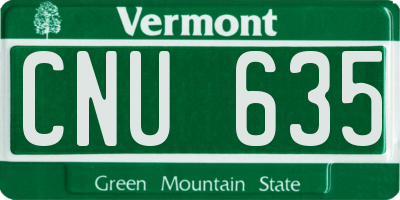 VT license plate CNU635