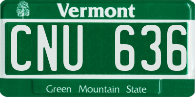 VT license plate CNU636