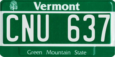 VT license plate CNU637