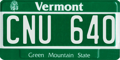 VT license plate CNU640