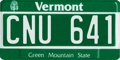 VT license plate CNU641