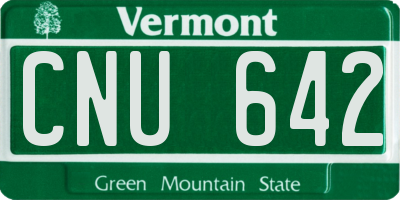 VT license plate CNU642