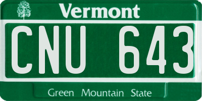 VT license plate CNU643