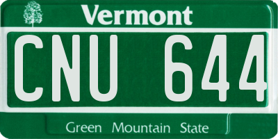 VT license plate CNU644