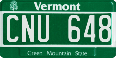 VT license plate CNU648