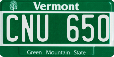 VT license plate CNU650