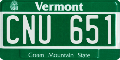 VT license plate CNU651