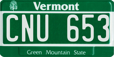 VT license plate CNU653
