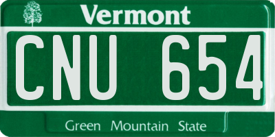 VT license plate CNU654