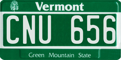 VT license plate CNU656