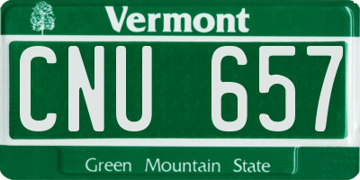 VT license plate CNU657
