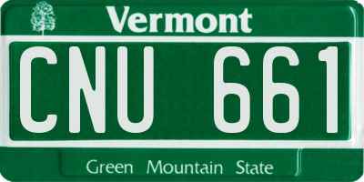 VT license plate CNU661