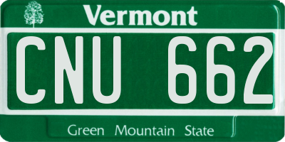 VT license plate CNU662