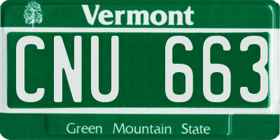 VT license plate CNU663