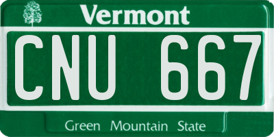 VT license plate CNU667