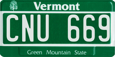VT license plate CNU669