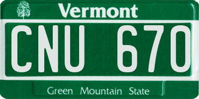 VT license plate CNU670