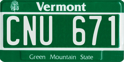 VT license plate CNU671