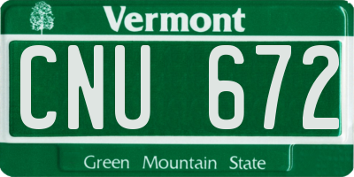 VT license plate CNU672