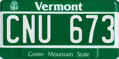 VT license plate CNU673
