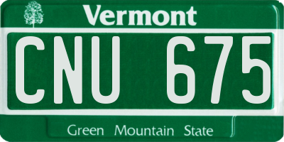 VT license plate CNU675