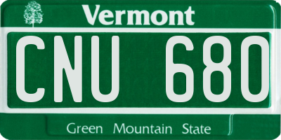 VT license plate CNU680