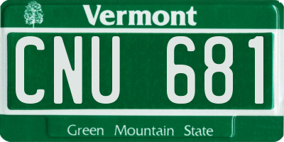 VT license plate CNU681