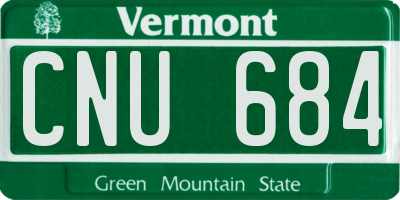 VT license plate CNU684