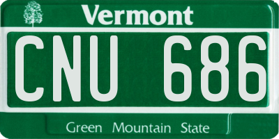 VT license plate CNU686