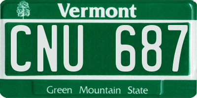 VT license plate CNU687
