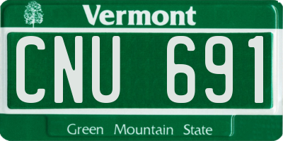 VT license plate CNU691