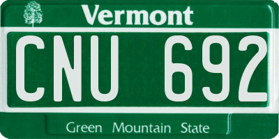 VT license plate CNU692