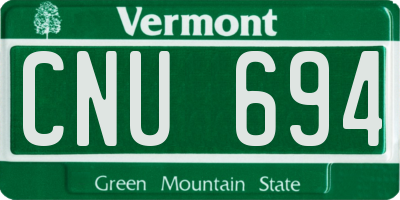 VT license plate CNU694