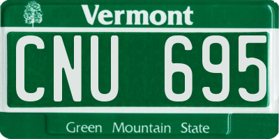 VT license plate CNU695