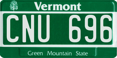 VT license plate CNU696