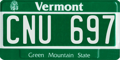 VT license plate CNU697