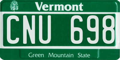 VT license plate CNU698