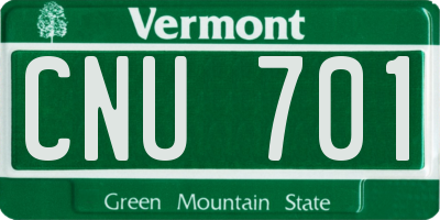 VT license plate CNU701