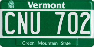 VT license plate CNU702
