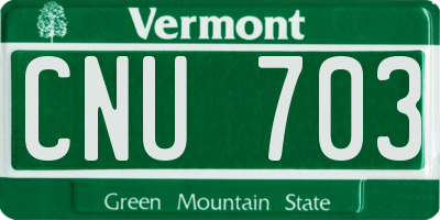 VT license plate CNU703