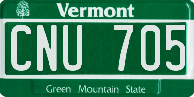 VT license plate CNU705
