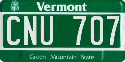 VT license plate CNU707