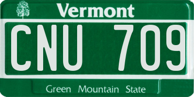 VT license plate CNU709