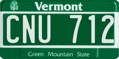 VT license plate CNU712