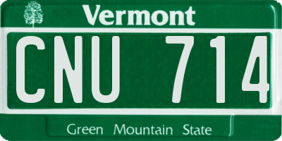 VT license plate CNU714