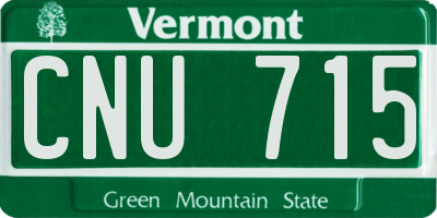 VT license plate CNU715