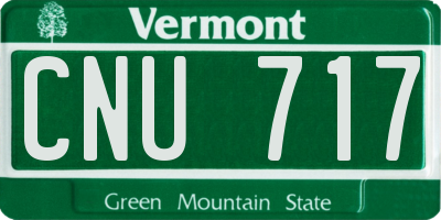 VT license plate CNU717